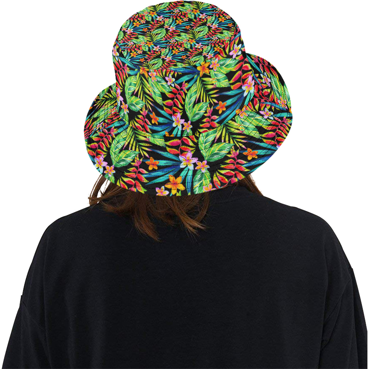 Heliconia Pattern Print Design HL09 Unisex Bucket Hat