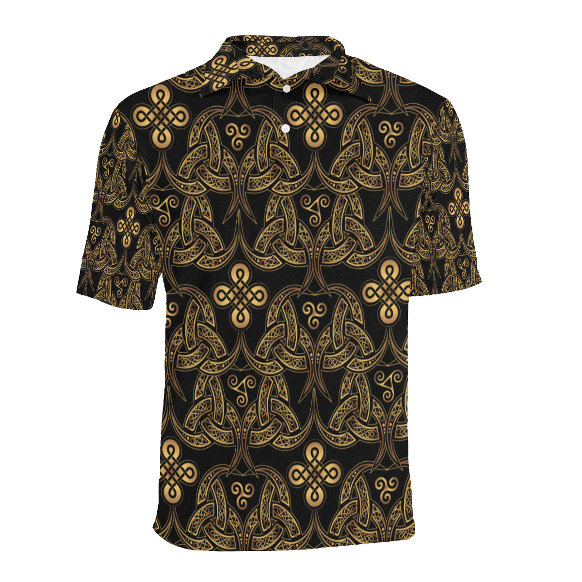 Celtic Knot Gold Design Men Polo Shirt