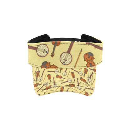 Banjo Violin Pattern Print Design 01 Unisex Sun Visor