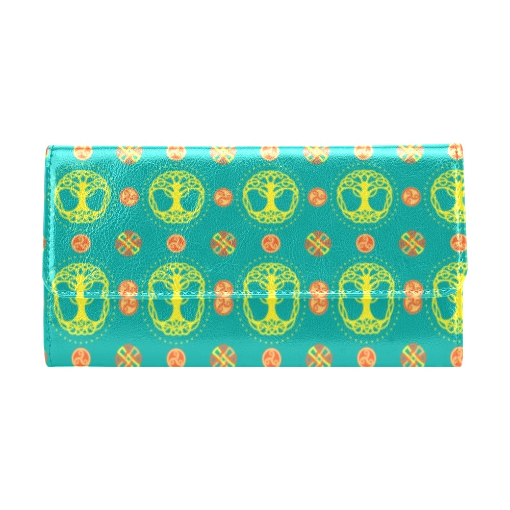 Celtic Tree of Life Print Pattern Women's Trifold Wallet