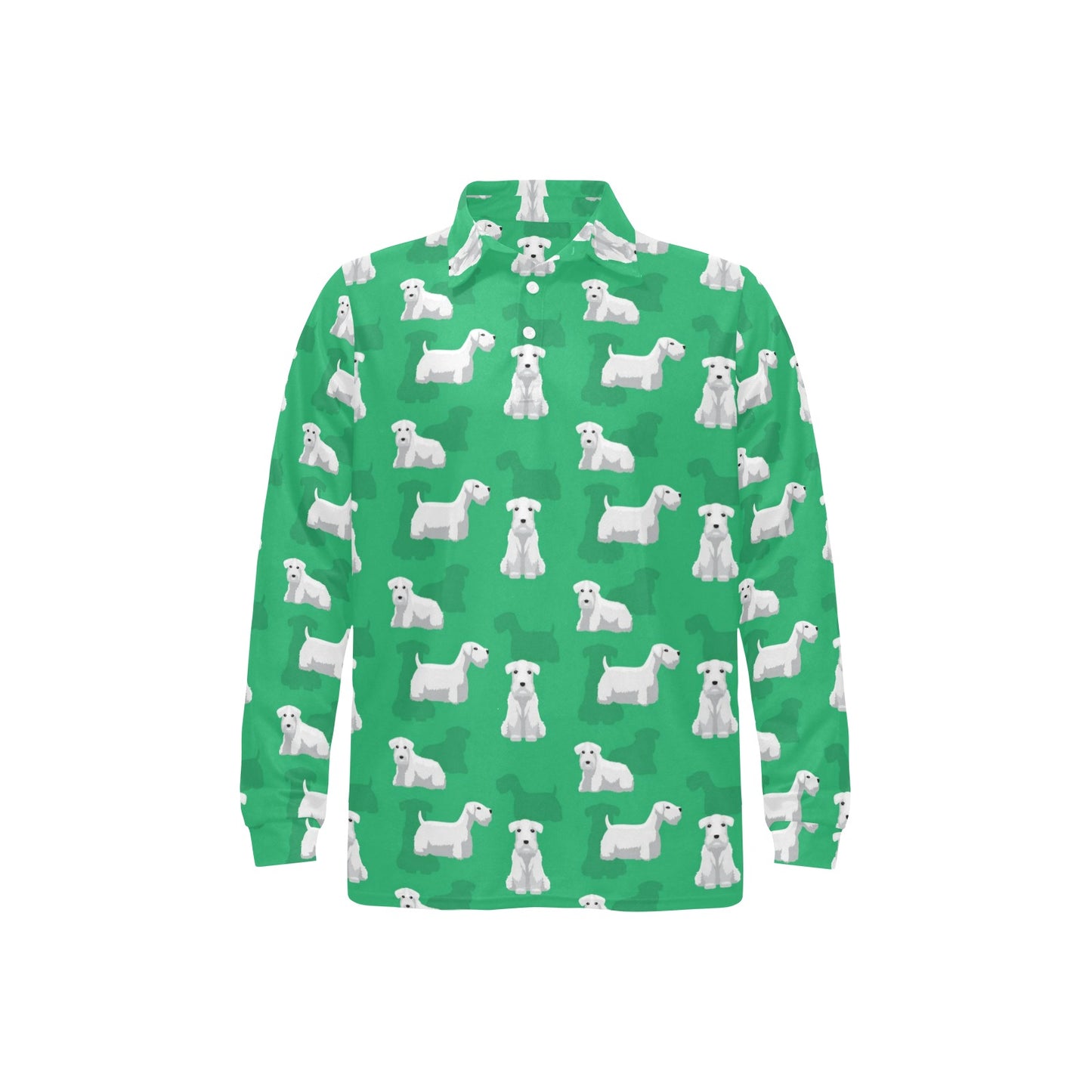 Sealyham Terriers Print Design LKS301 Long Sleeve Polo Shirt For Men's