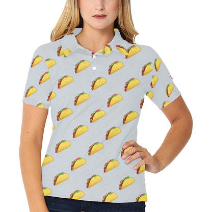Taco Print Design LKS304 Women's Polo Shirt