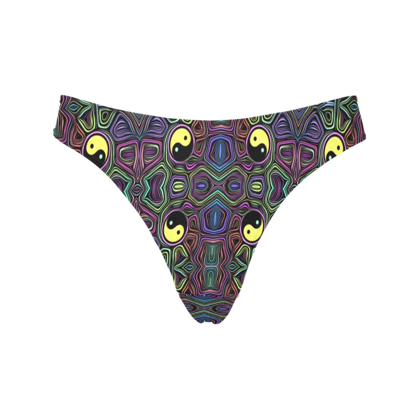 Yin Yang Neon Color Design Print Women's Thongs