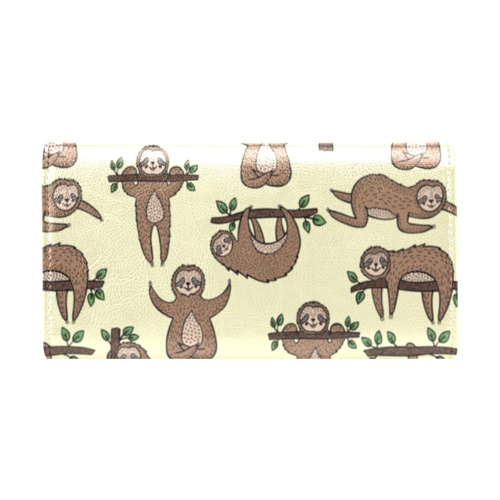 Sloth Print Design LKS3010 Women's Trifold Wallet