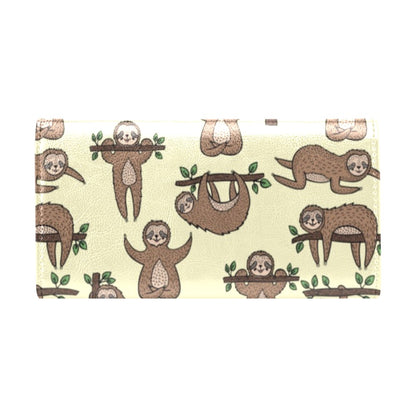 Sloth Print Design LKS3010 Women's Trifold Wallet