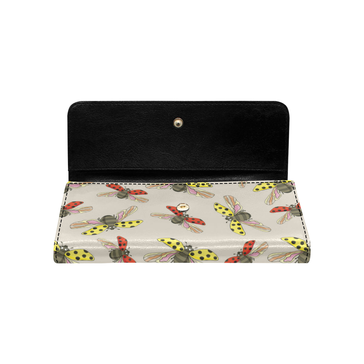 Ladybug Pattern Print Design 04 Women's Trifold Wallet