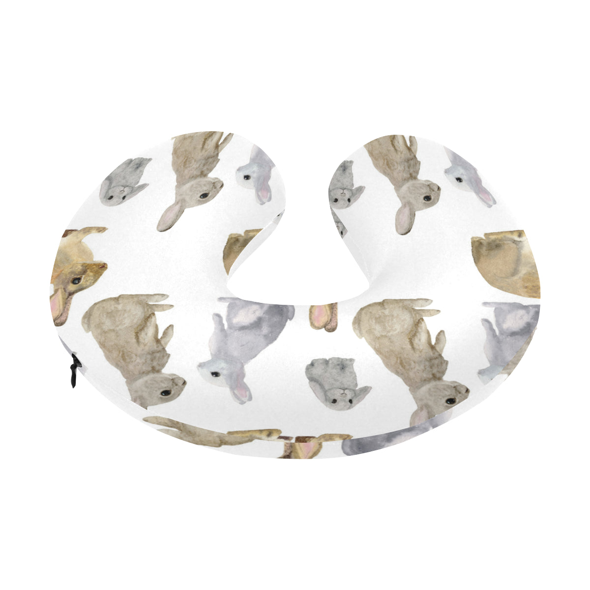 Rabbit Pattern Print Design 02 U-Shaped Travel Neck Pillow