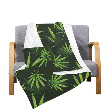 Pot Leaf Pattern Print Design A03 Premium Quilt