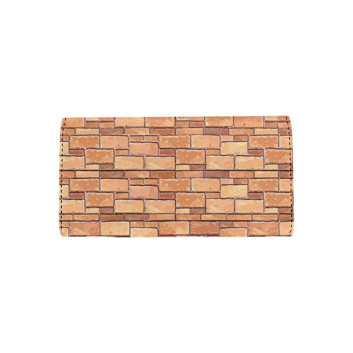 Brick Pattern Print Design 01 Women's Trifold Wallet