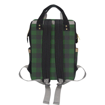 Buffalo check Green Pattern Print Design 02 Diaper Bag Backpack
