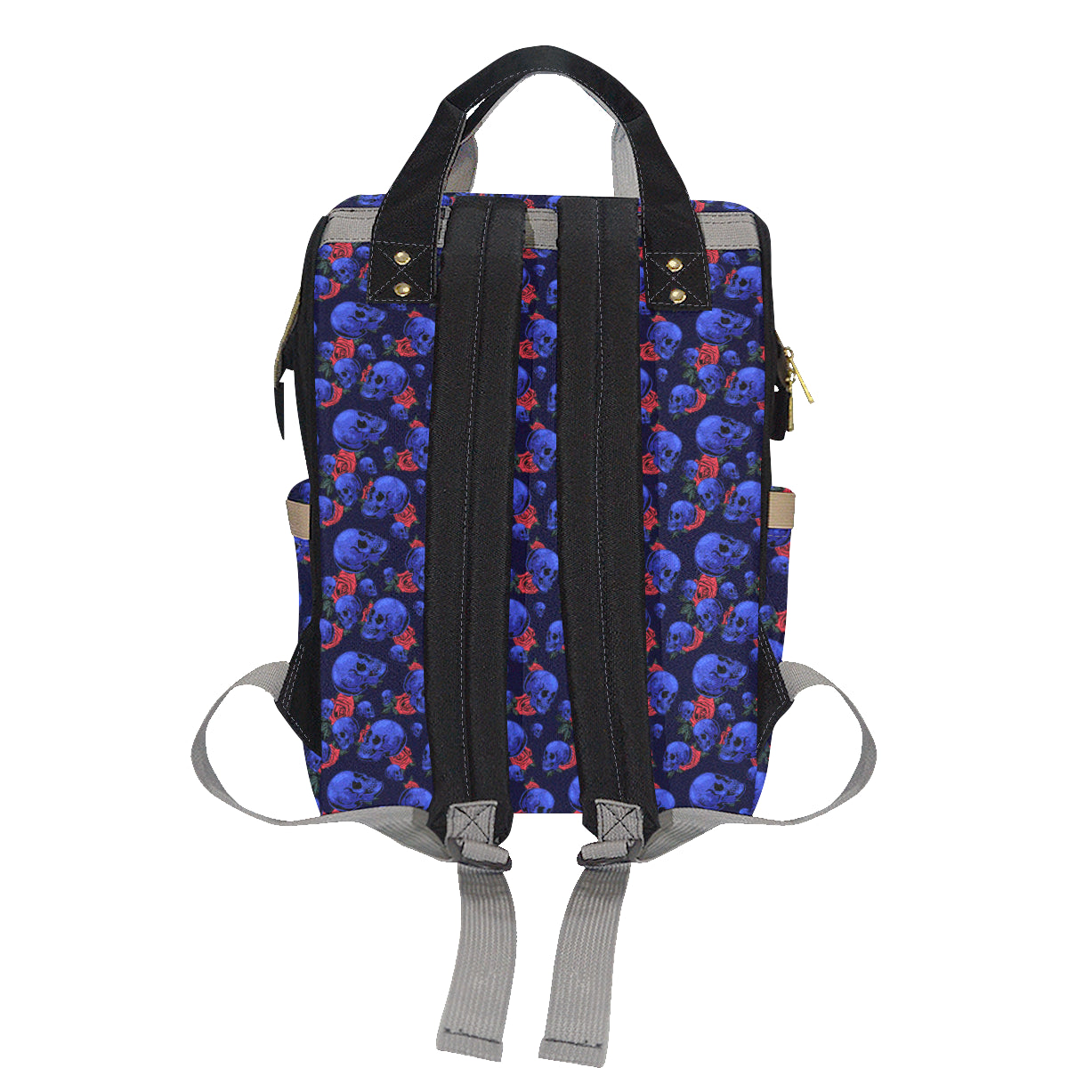 Skull Roses Neon Design Themed Print Diaper Bag Backpack