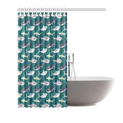 Shark Style Print Shower Curtain