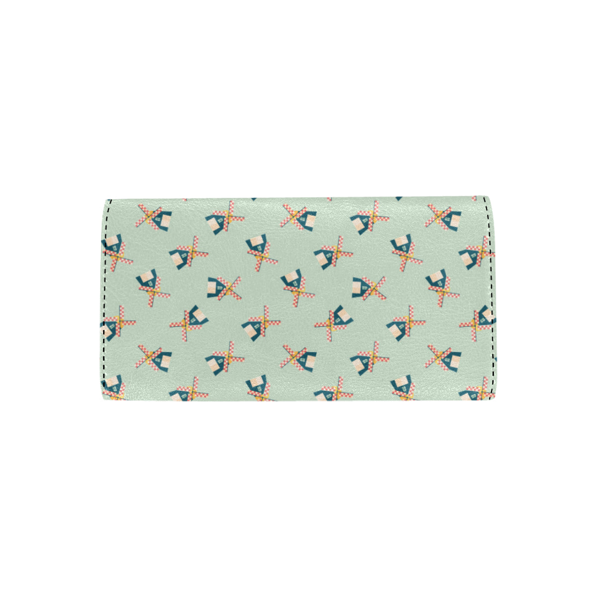 Windmill Pattern Print Design 02 Women's Trifold Wallet