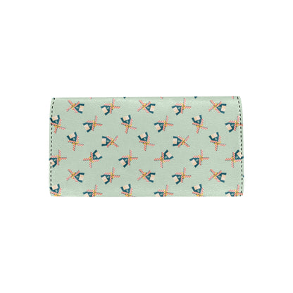 Windmill Pattern Print Design 02 Women's Trifold Wallet