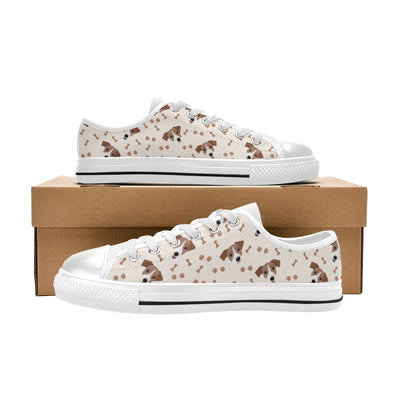 Russell Terriers Paw Print Design LKS303 Women's White Low Top Shoes