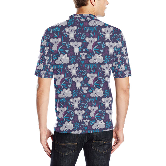 Koala Cute Themed Design Print Men Polo Shirt