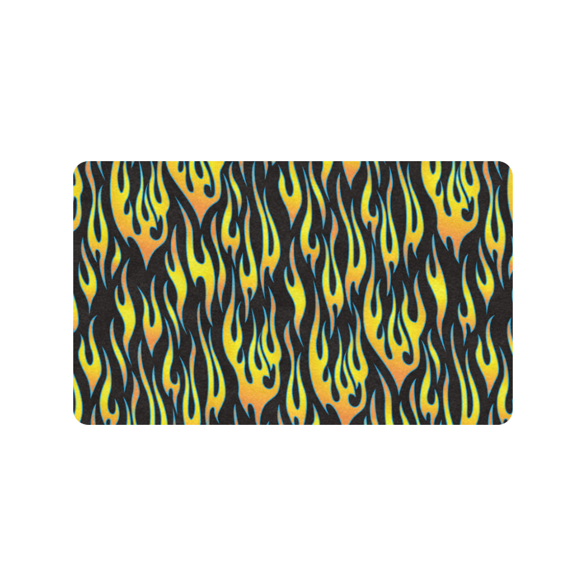 Flame Fire Yellow Pattern Rubber Doormat