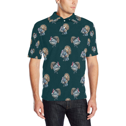 Turkey Pattern Print Design 03 Men Polo Shirt