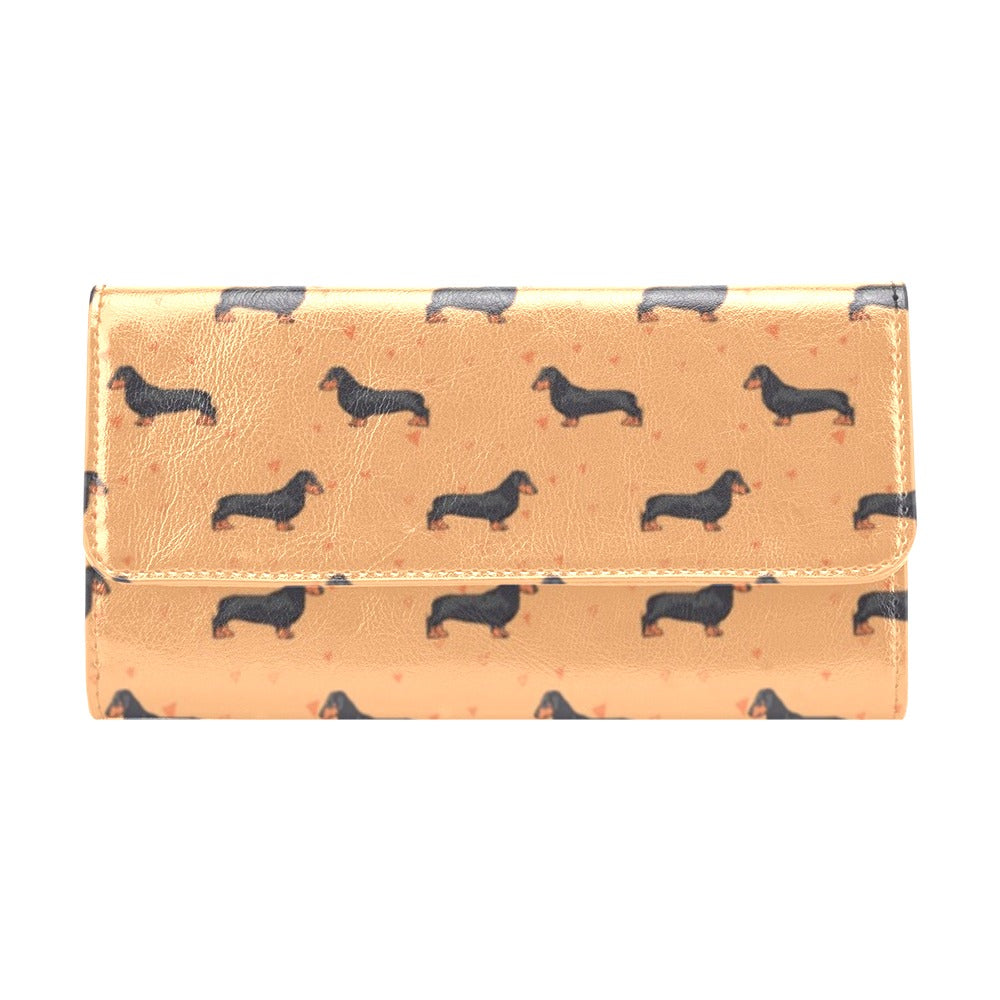Dachshund Draw Print Pattern Women's Trifold Wallet
