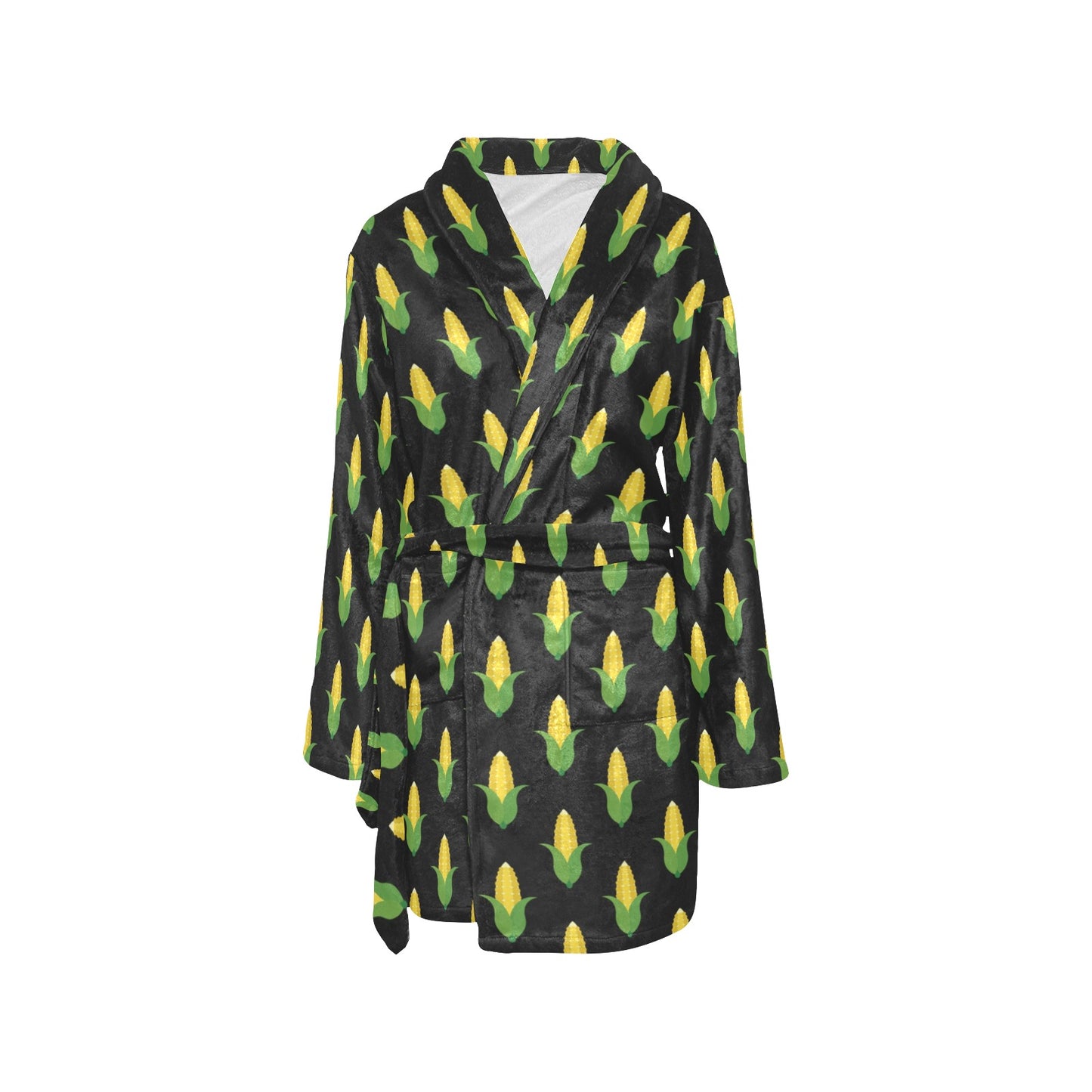 Corn Pattern Print Design 05 Women's Fleece Robe