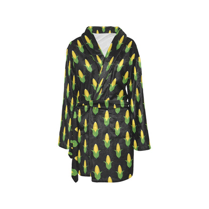 Corn Pattern Print Design 05 Women's Fleece Robe