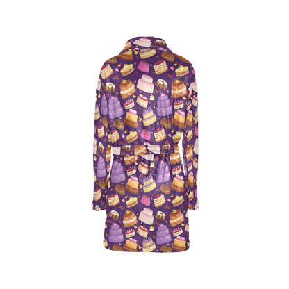 Cake Pattern Print Design 05 Women's Fleece Robe