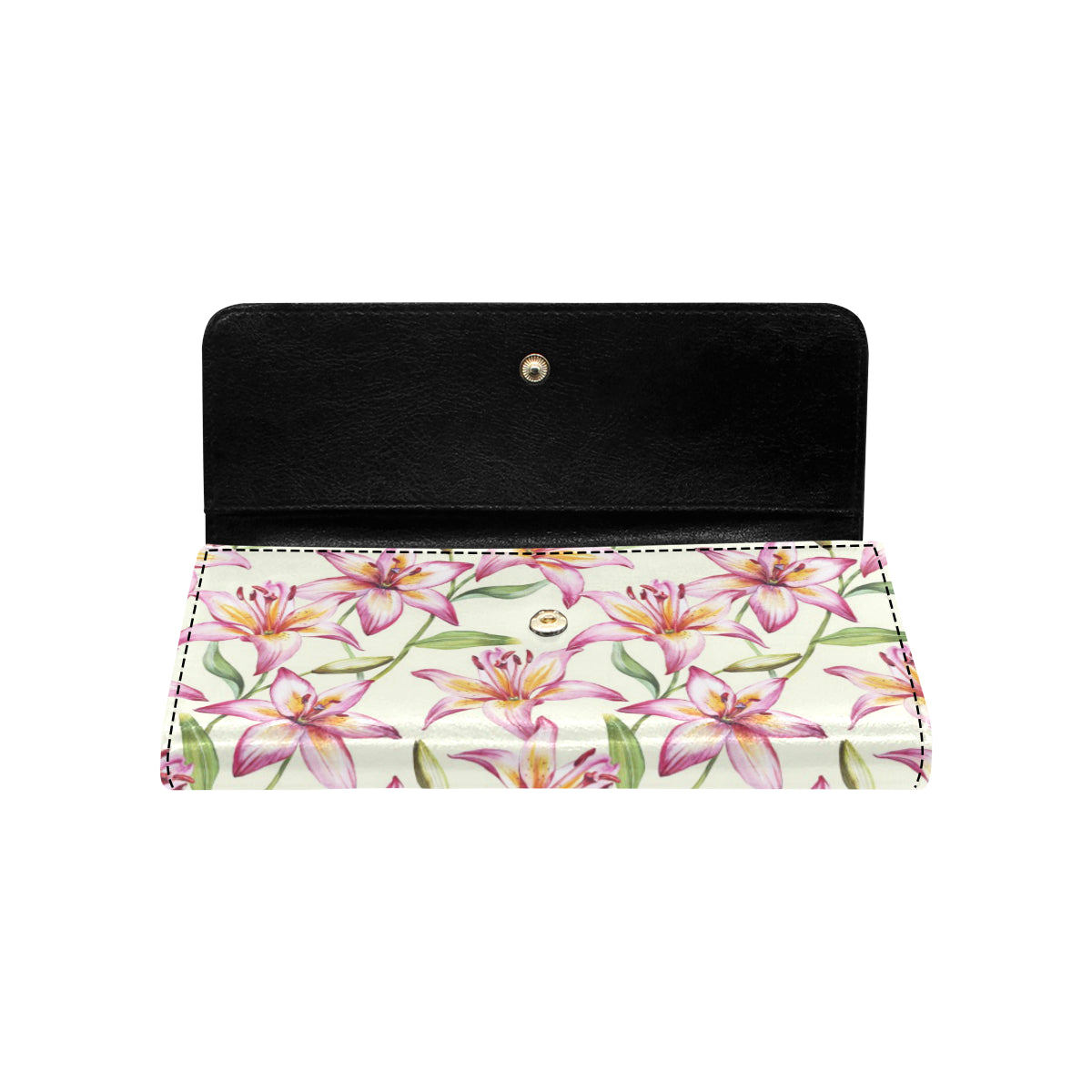 Lily Pattern Print Design LY011 Women's Trifold Wallet