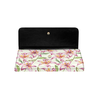 Lily Pattern Print Design LY011 Women's Trifold Wallet