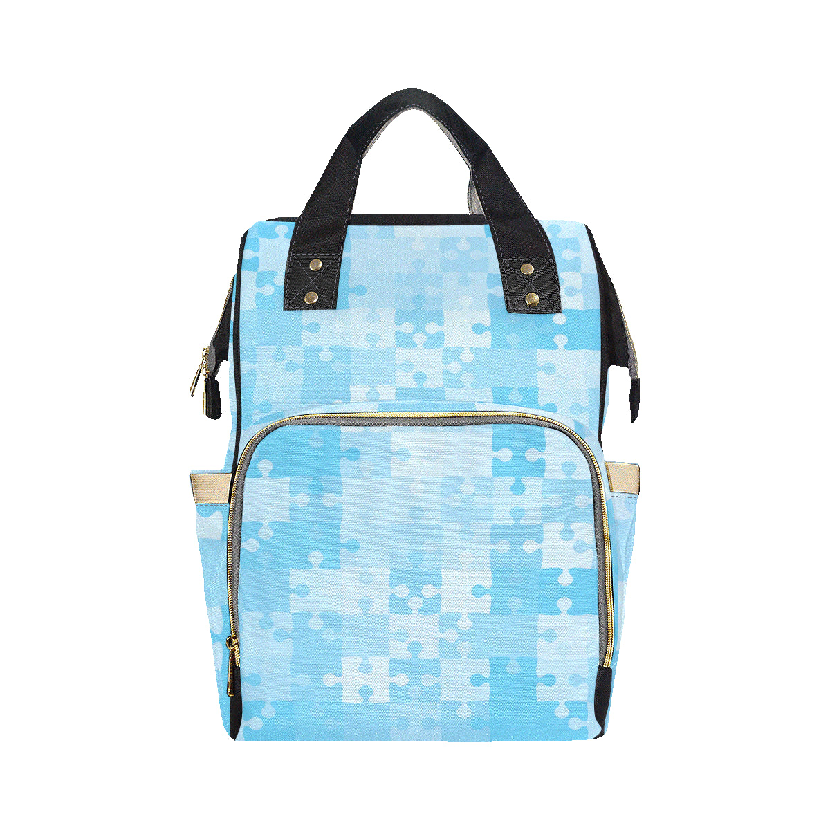 Puzzle Blue Pattern Print Design A04 Diaper Bag Backpack