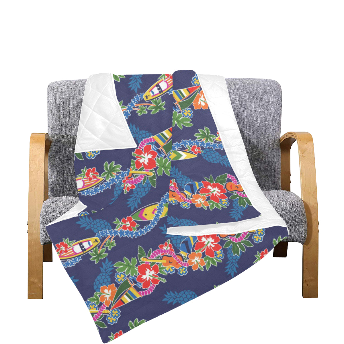 Hawaiian Themed Pattern Print Design H04 Premium Quilt