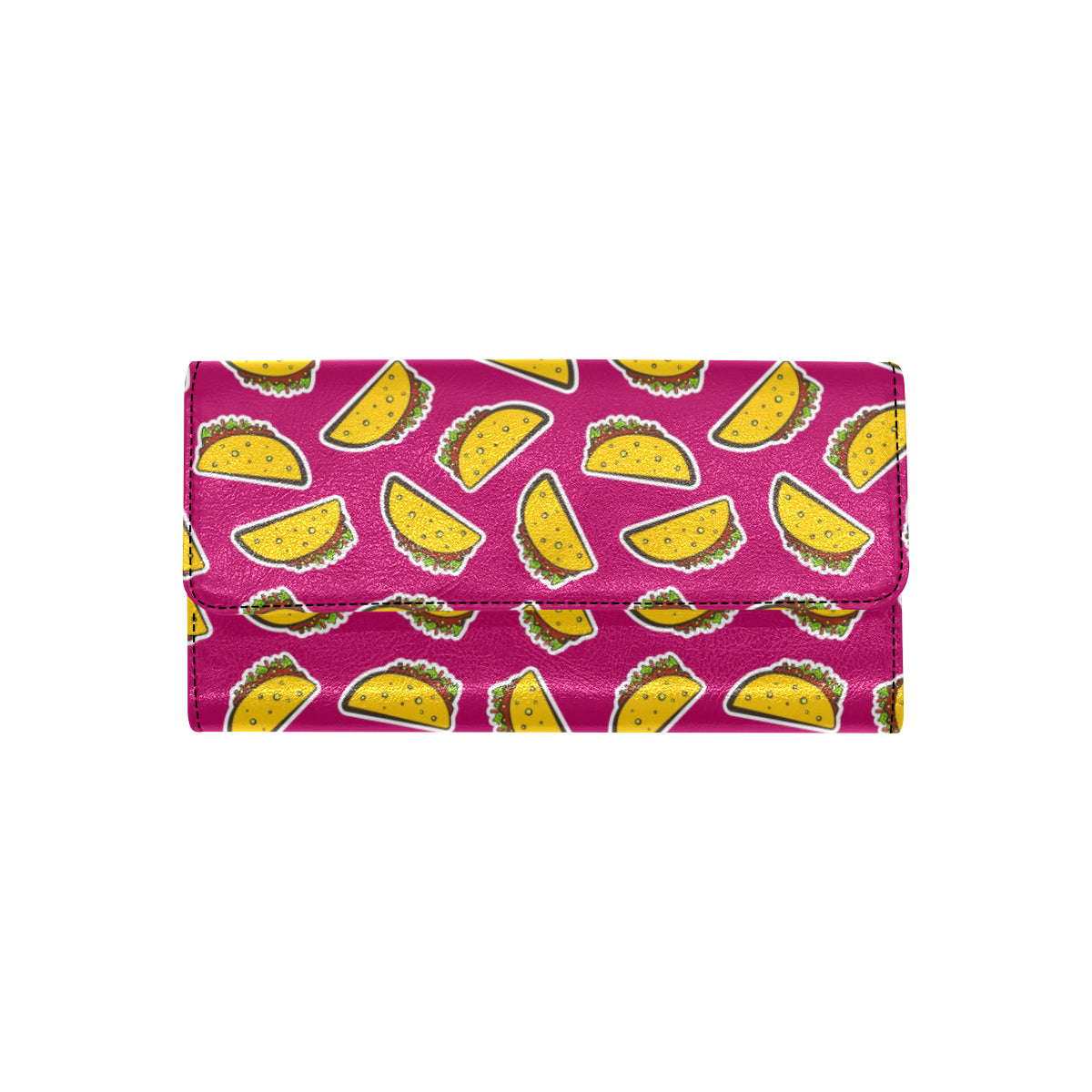 Taco Pattern Print Design TC01 Women's Trifold Wallet