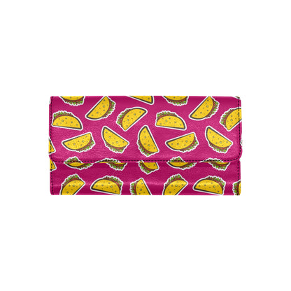 Taco Pattern Print Design TC01 Women's Trifold Wallet