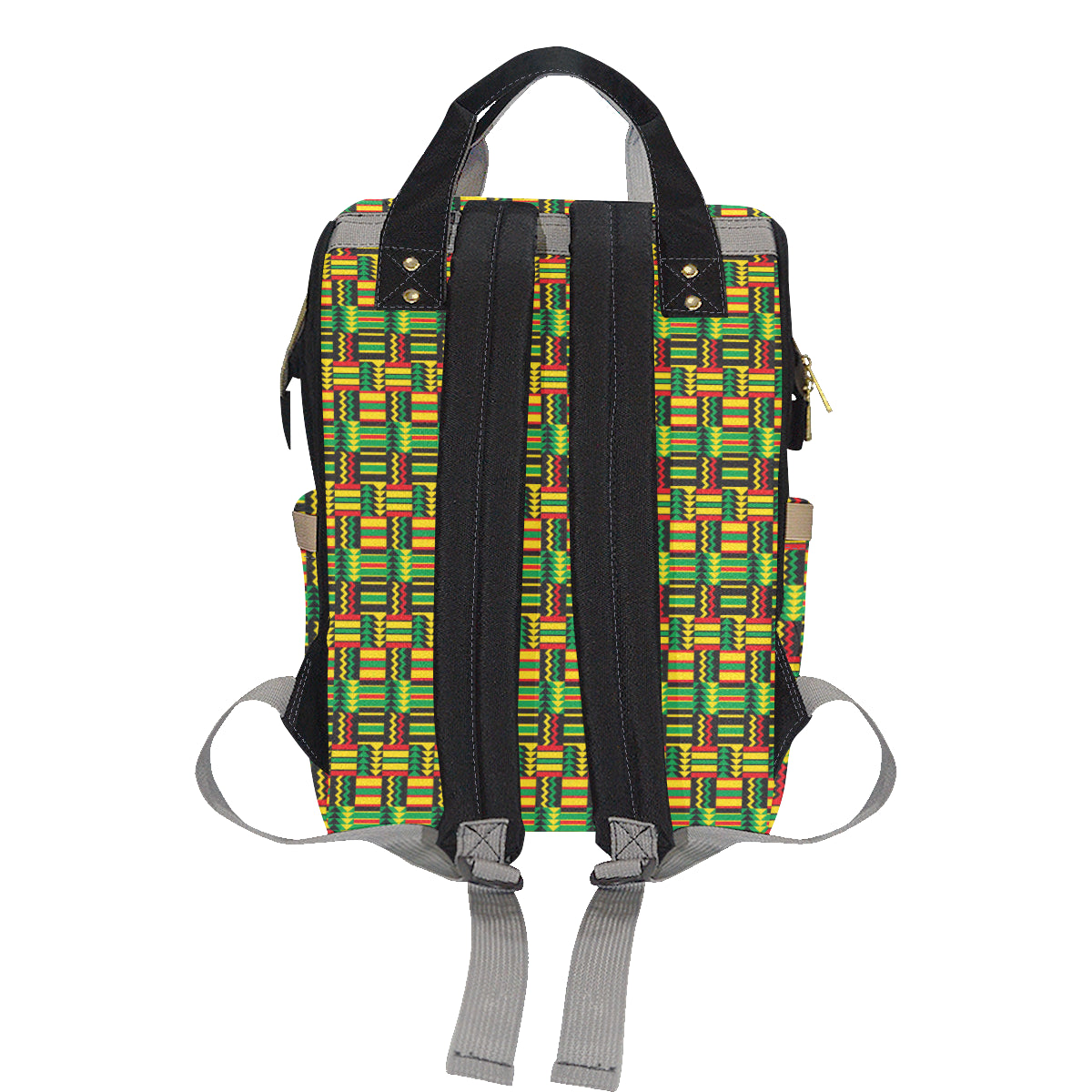 African Zip Zag Print Pattern Diaper Bag Backpack