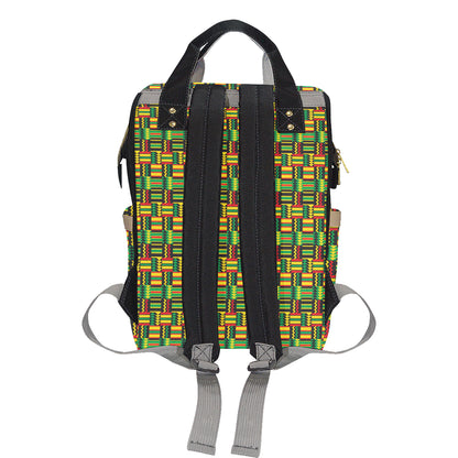 African Zip Zag Print Pattern Diaper Bag Backpack