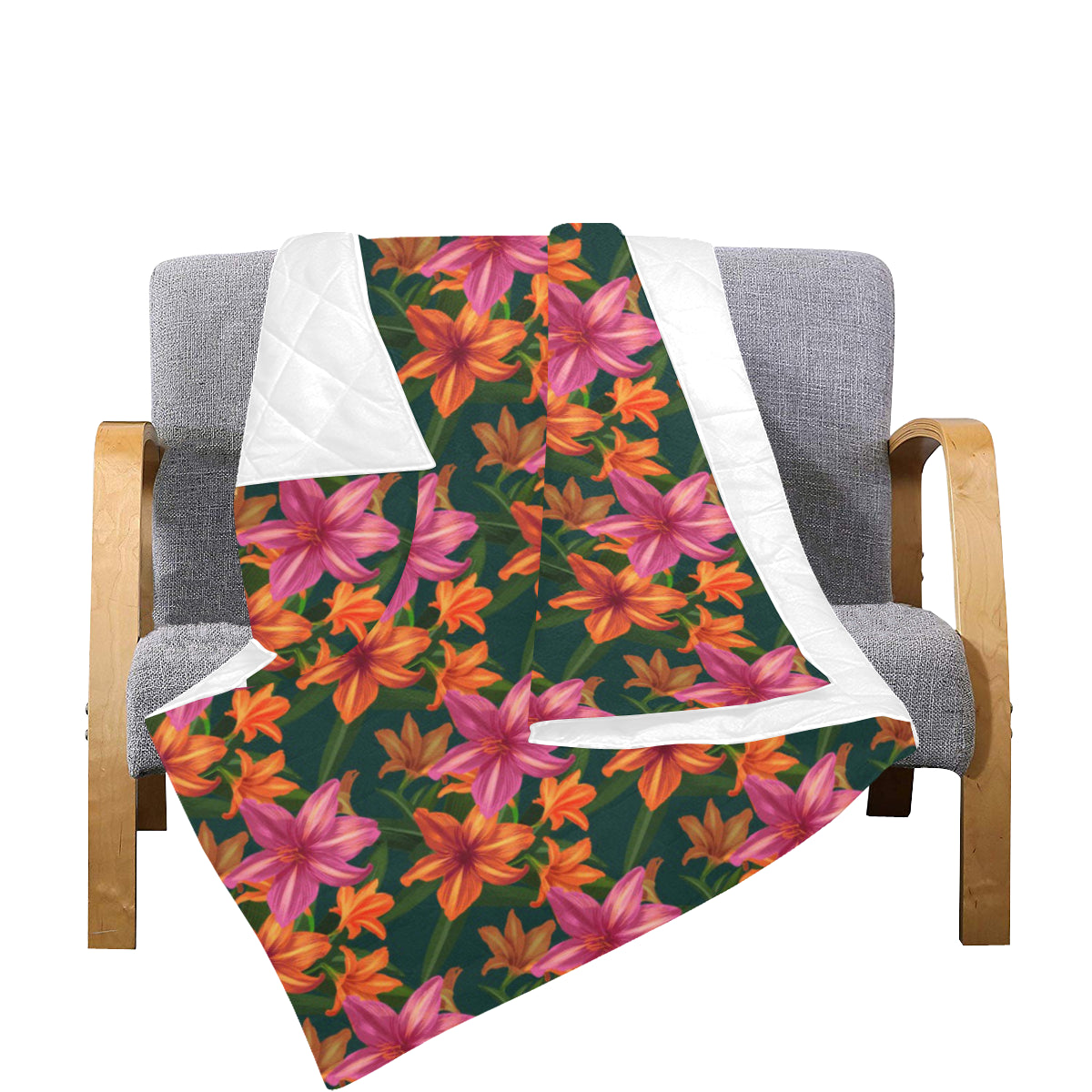 Amaryllis Pattern Print Design AL01 Premium Quilt