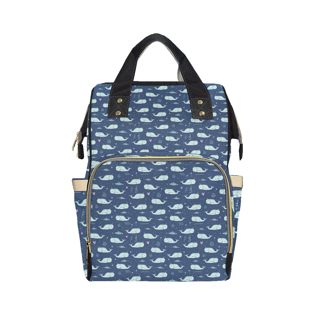 Narwhal Design Print Diaper Bag Backpack