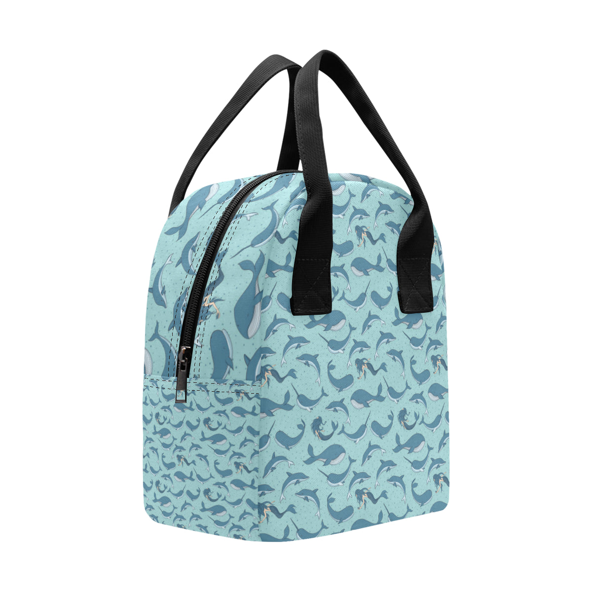 Narwhal Themed Print Insulated Lunch Bag