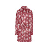 Snowflake Red Print Design LKS302 Women's Fleece Robe