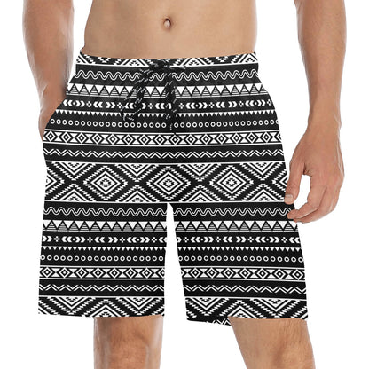 Tribal Pattern Print Design LKS301 Men's Swim Trunks Beach Shorts