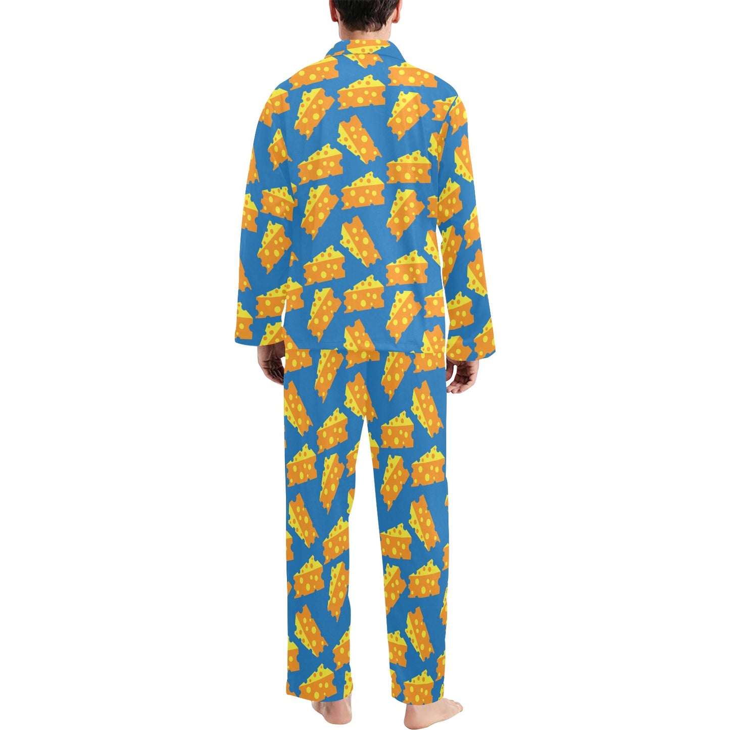 Cheese Pattern Print Design 05 Men's Long Pajama Set