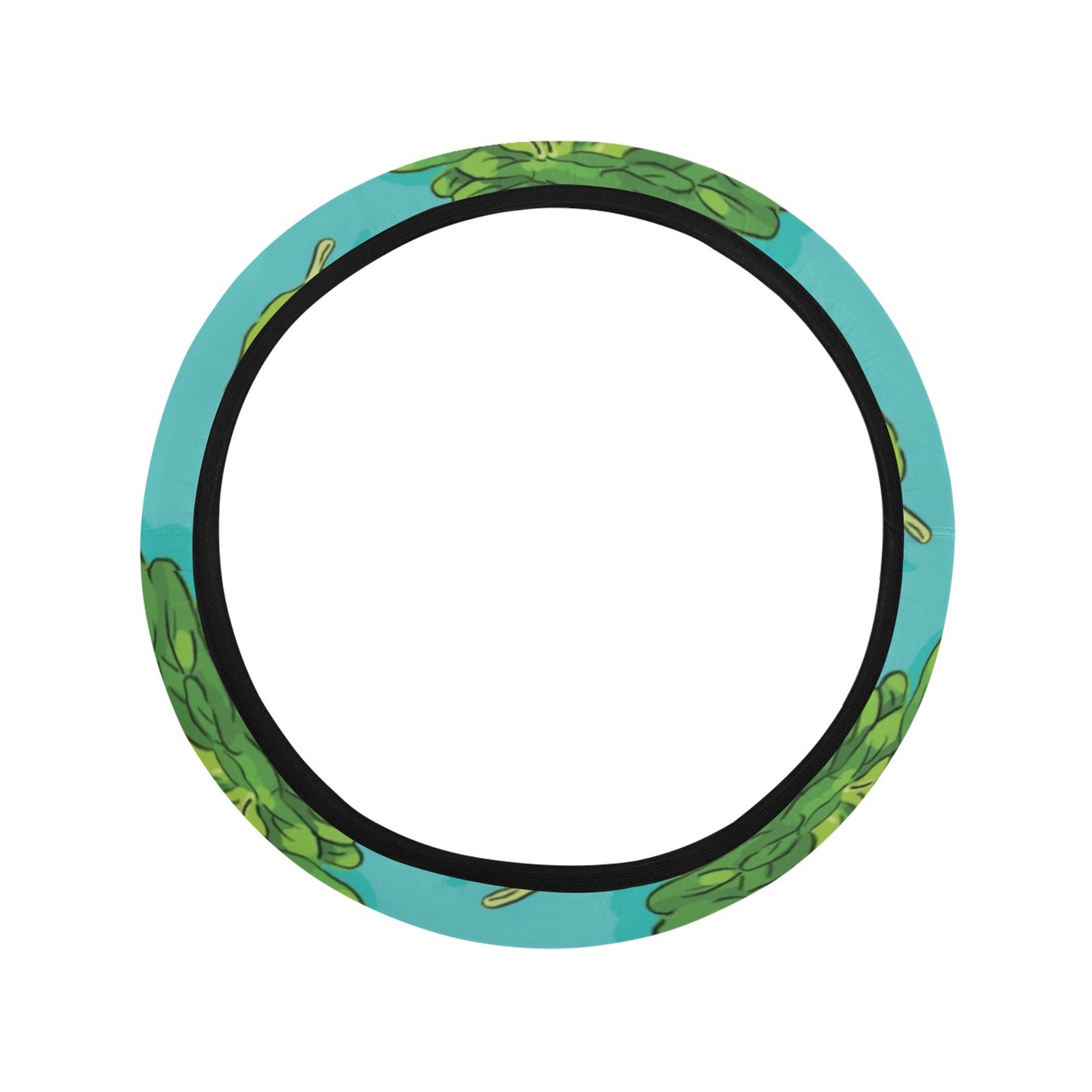 Spinach Print Design LKS301 Steering Wheel Cover with Elastic Edge