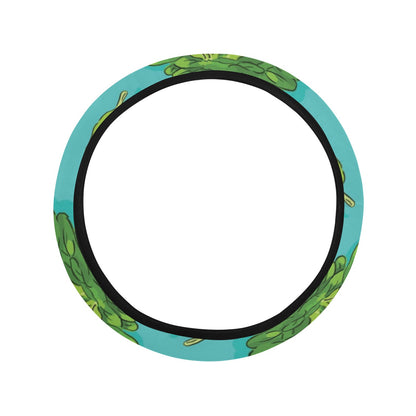Spinach Print Design LKS301 Steering Wheel Cover with Elastic Edge