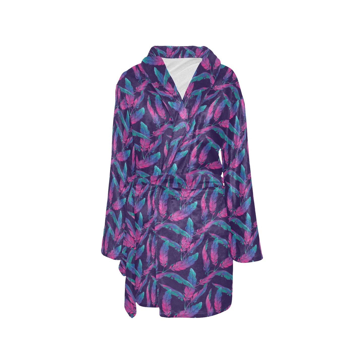 Banana Leaf Pattern Print Design 08 Women's Fleece Robe