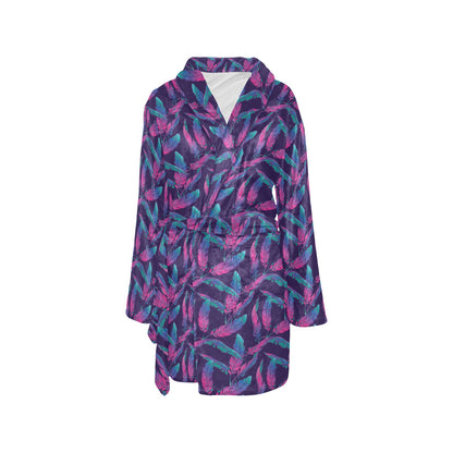 Banana Leaf Pattern Print Design 08 Women's Fleece Robe