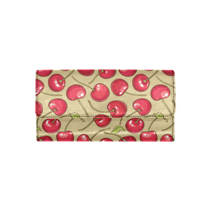Cherry Pattern Print Design CH05 Women's Trifold Wallet