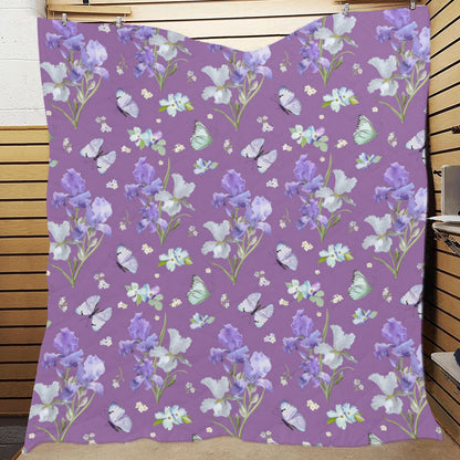 Iris Pattern Print Design IR09 Premium Quilt