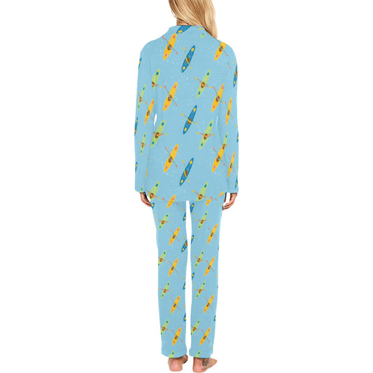 Kayak Pattern Print Design 04 Women's Long Pajama Set