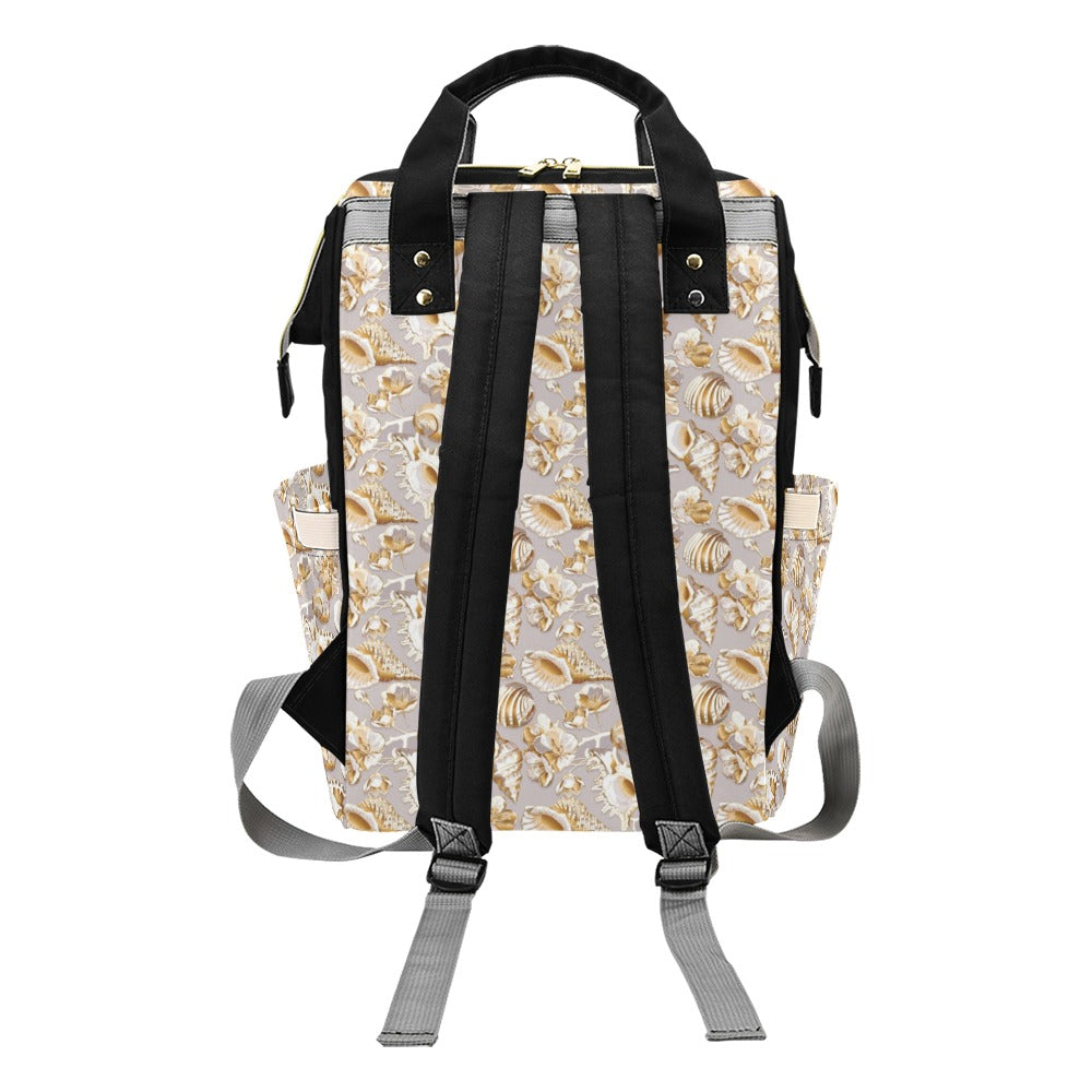 Seashell Print Design LKS309 Diaper Bag Backpack