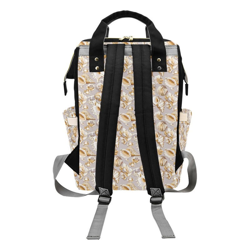 Seashell Print Design LKS309 Diaper Bag Backpack