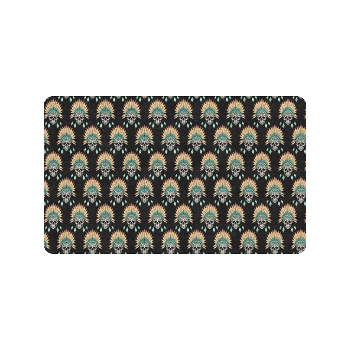 American indian Skull Pattern Rubber Doormat